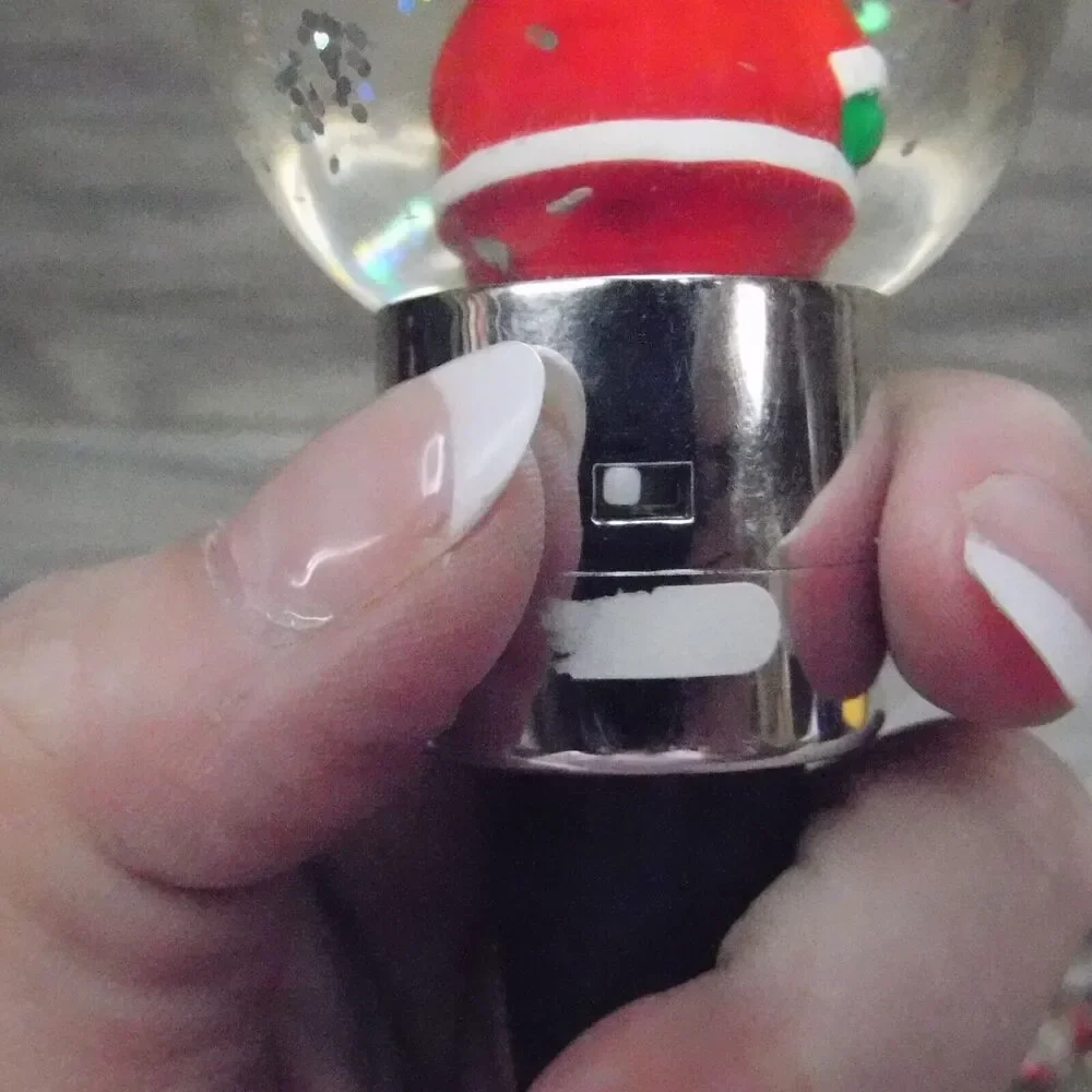 Christmas Santa Snow Globe Wine Bottle Topper Cork Savers Lighted Holiday Party